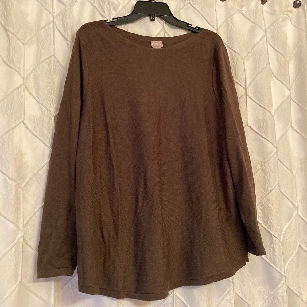 Brown boat neck sweater - Chico's size 3